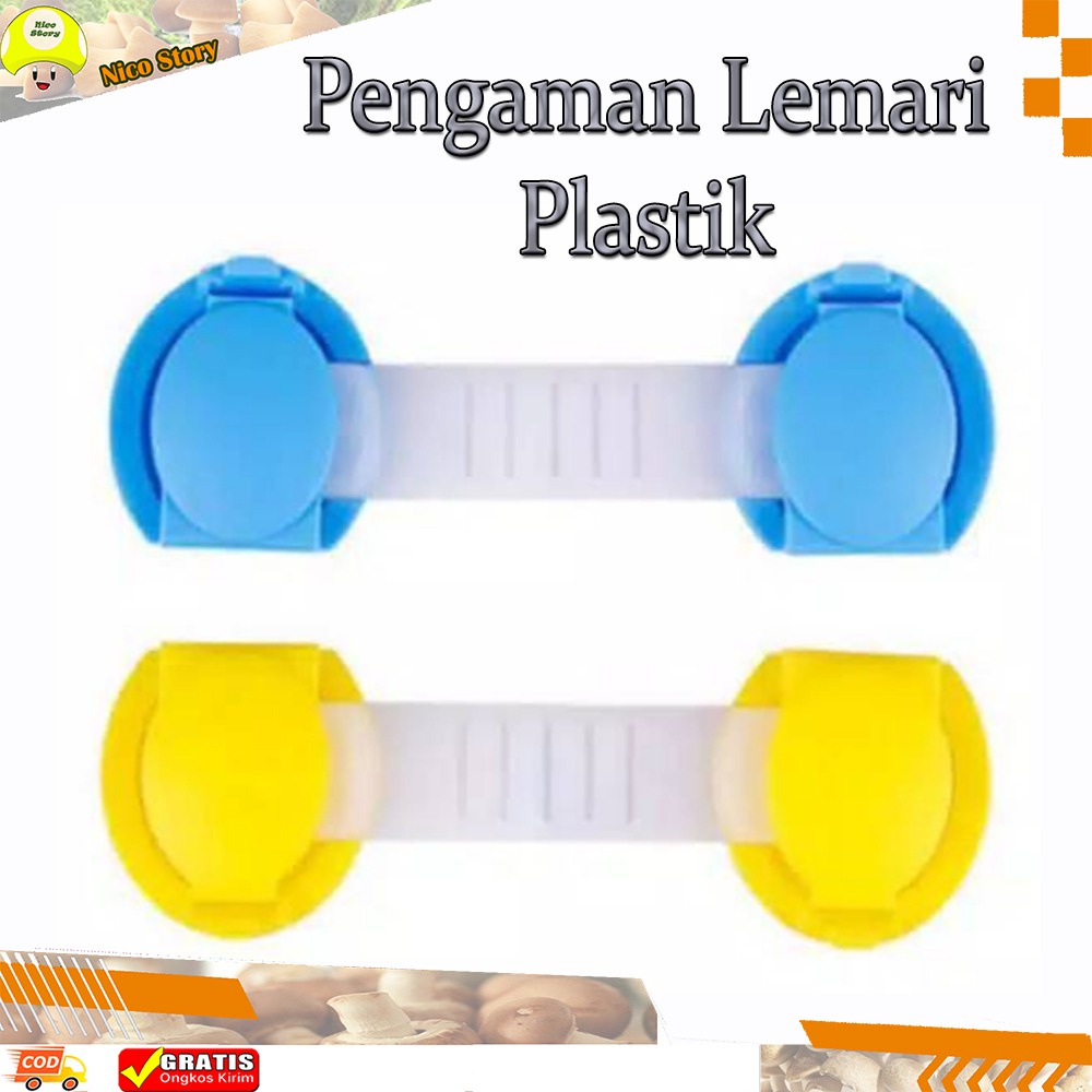 (NCS) Pengaman Lemari Laci Pintu Perabotan Pengait Laci Safety Drawer Lock Band Plastik Anak Bayi Baby