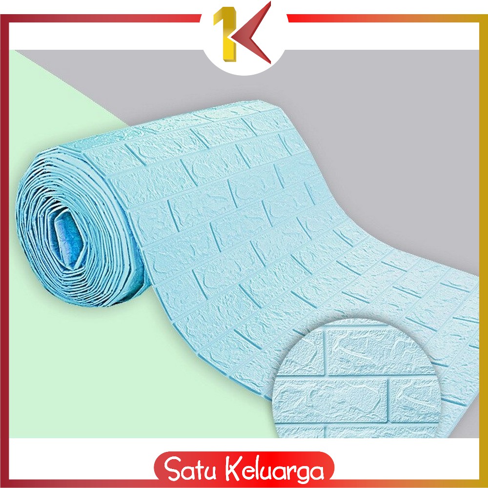 SK-C211 Wallpaper Dinding Foam 3D 20 METER / Wall Stiker Dinding Motif Bata / Walpaper Dinding Kamar-BIRU