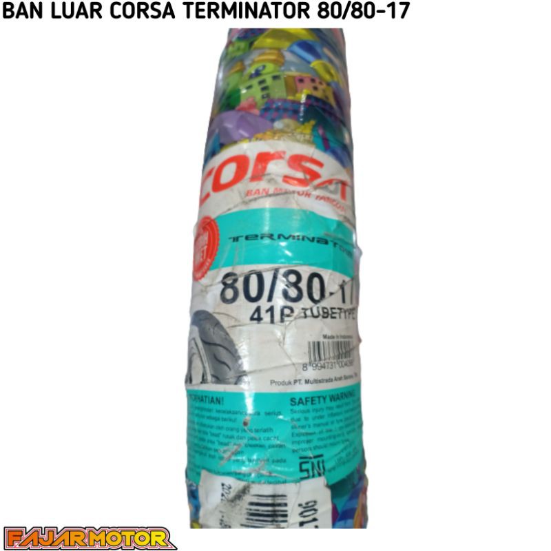 BAN LUAR CORSA TERMINATOR 80/80 80/90 012 RING 17 TUBETYPE