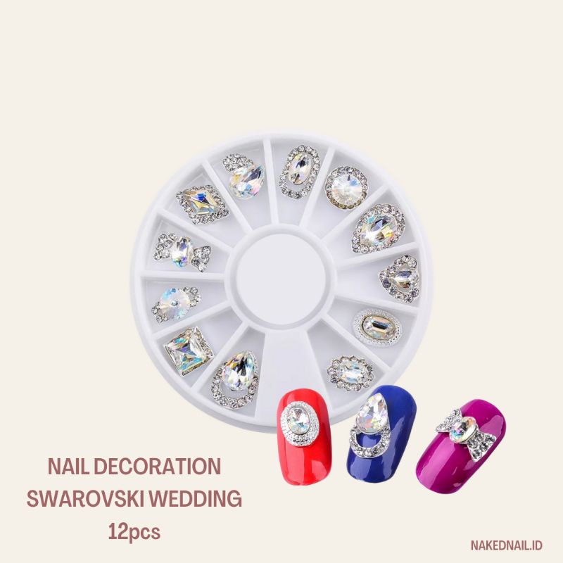 nail decoration hiasan kuku big swarovski nail art wedding nails rhinestone charm