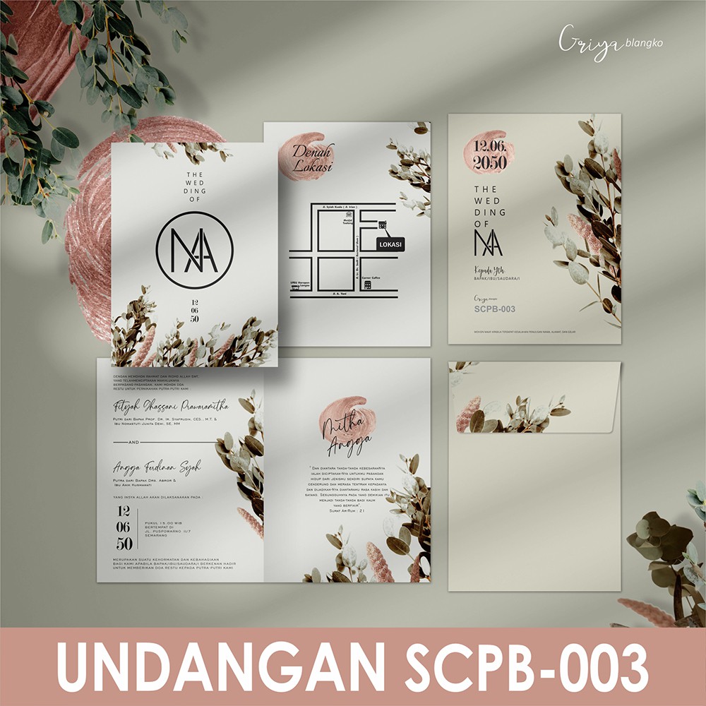 SCPB-003 GRIYA CARD | UNDANGAN BLANKO MURAH | Blangko Undangan | Griya Blangko | Undangan Blangko Pr