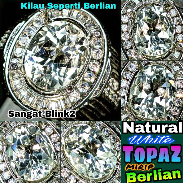 NATURAL COLORLESS WHITE TOPAZ BRAZIL MEMO MIRIP BERLIAN DIAMOND Bkn Sapphire Blue Yellow Ceylon