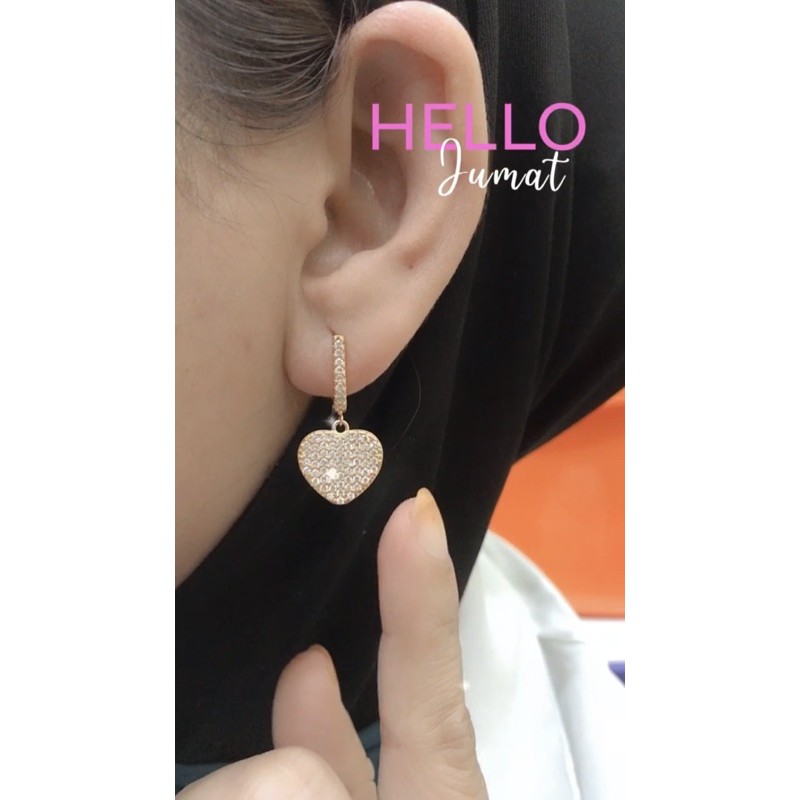 Anting Anting Perak 925 Asli Gold Love