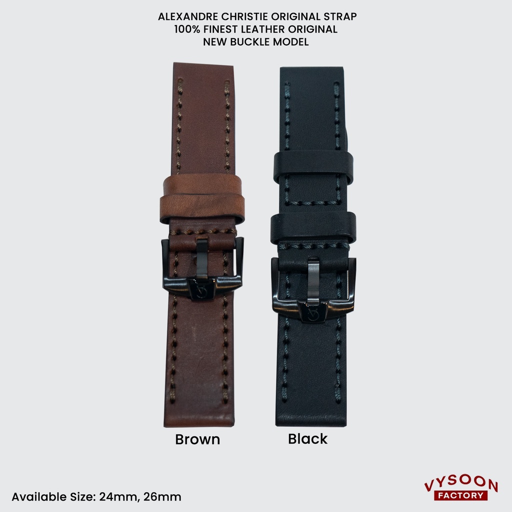 Strap Tali Jam Tangan Kulit Leather AC Alexandre Christie 24mm 26mm