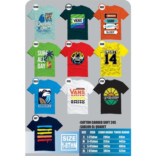 Kaos Anak Distro Laki-laki 1 - 7 Tahun