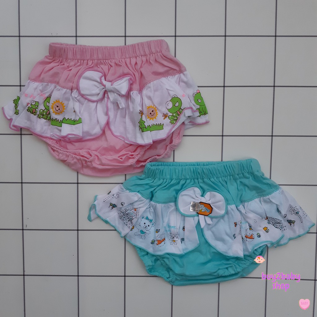 Celana dalam anak perempuan motif 2 warna gambar karakter 1-2 tahun 2 PCS