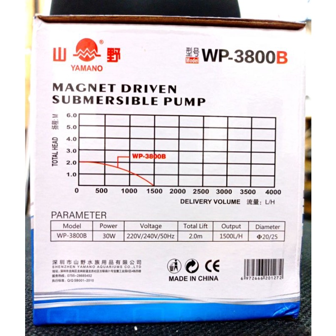 PROMO POMPA AQUARIUM KOLAM HIDROPONIK YAMANO WP 3800B