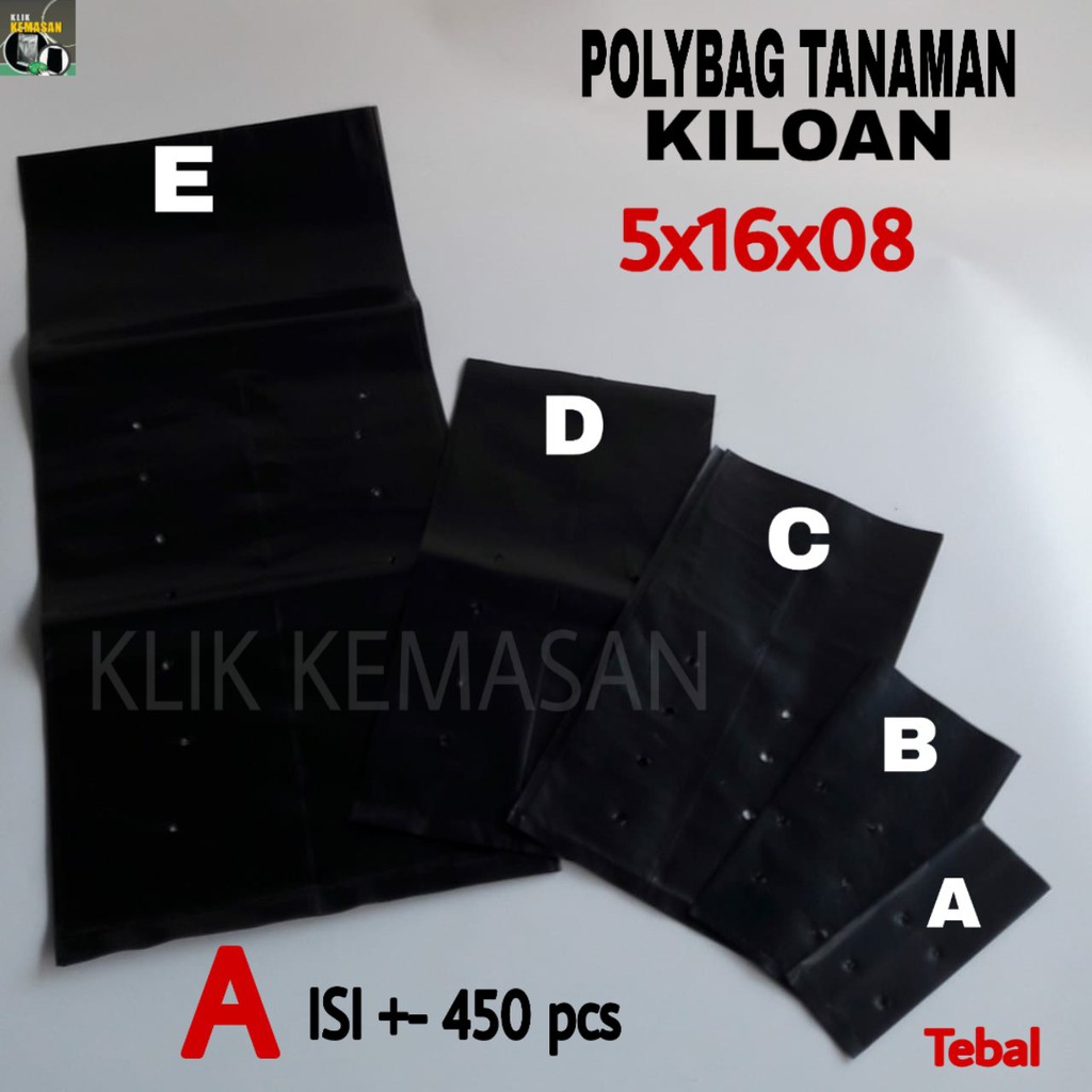 POLYBAG TANAMAN 5X5X16X08 KILOAN/POLYBAG KILOAN PLASTIK TANAMAN