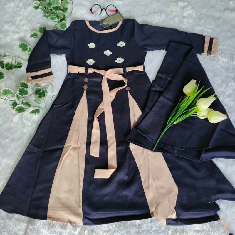 GAMIS ANAK PEREMPUAN SET HIJAB UMUR 3-8TAHUN
