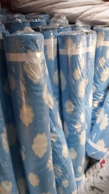 Gorden blackout blazer awan biru ukuran 100×200 pintu jendela smokring silper
