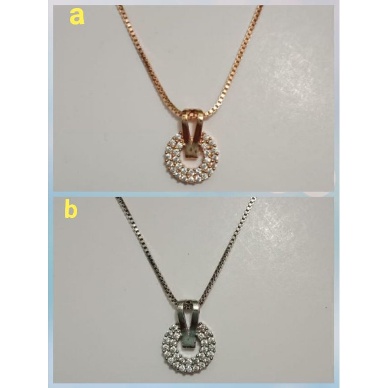 kalung xuping wanita 45cm berlapis emas silver dan gold rac02.