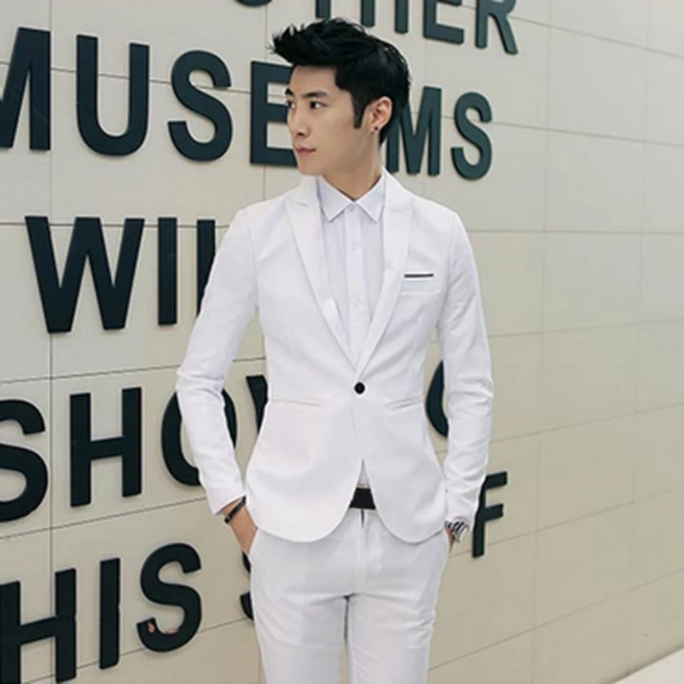 SETELAN BLAZER PUTIH SLIMFIT PRIA 3IN1 - MILKY WHITE KOREAN ORIGINAL NIKAYU BAHAN HIGH TWIST