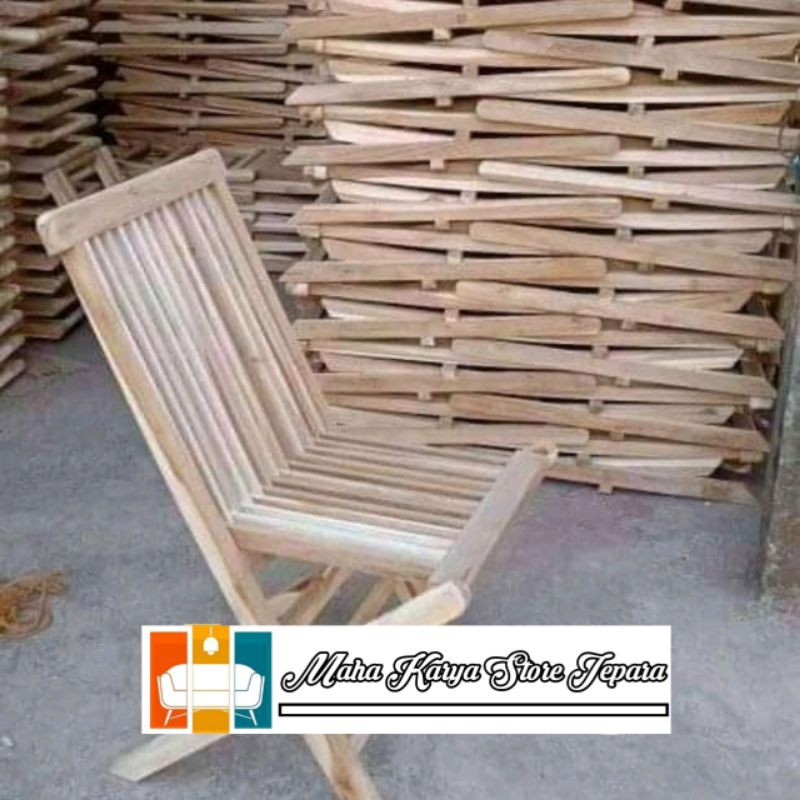 kursi lipat kayu jati jepara kursi teras kursi taman mentahan
