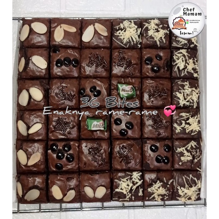 Fudgy Brownies 36 Bites/pcs (GRATIS 8 HURUF)