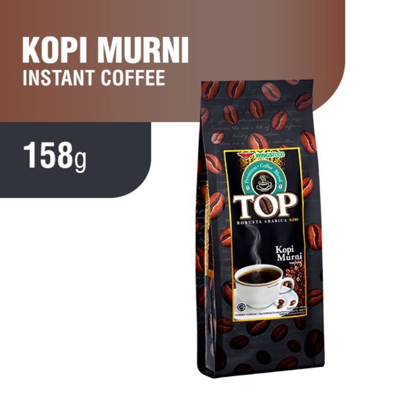 

Top robusta arabuca blend kopi bubuk murni gratis mug bening 158g by wings food