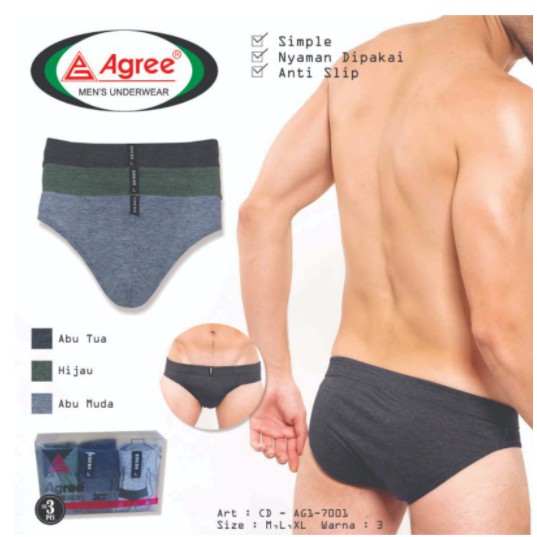(ISI 3PCS) CELANA DALAM PRIA AGREE 7001 SIZE M-XL / CD PRIA / CD AGREE / PRIA/ AGREE
