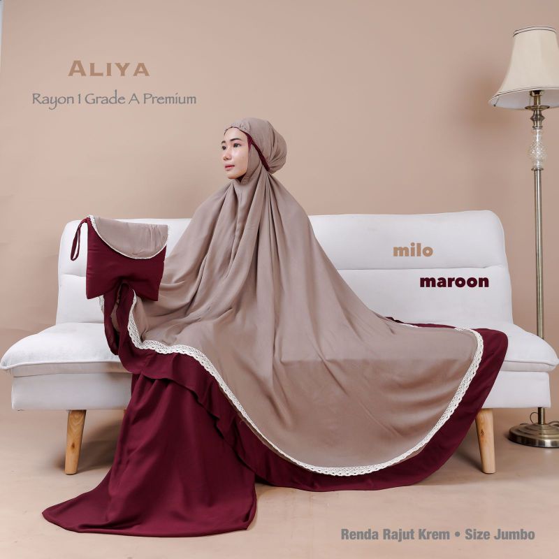 Aliya Mukena Renda Rayon Adem | Mukena Jumbo Rayon Premium