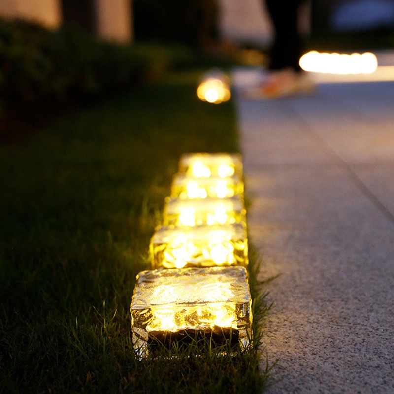 [Solar Brick Buried Square Ice Lights] [Outdoor Waterproof Paver Landscape Decorative Lamps] [Ice Cube Light for Garden, Pathway, Patio, Walkway, Courtyard]