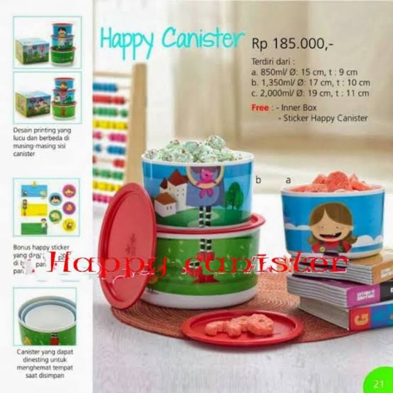 Toples Kue - Happy Canister Set - Tupperware