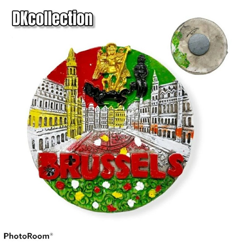 Magnet brussels belgia souvenir magnet kulkas Brussels belgium tempelan kulkas Brussels