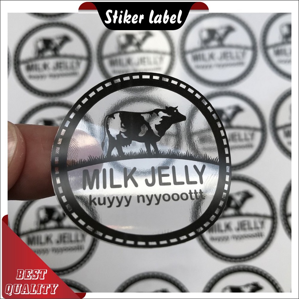 

STIKER LABEL KEMASAN PAKET A3+ CETAK PLUS CUTTING BAHAN TRANSPARAN