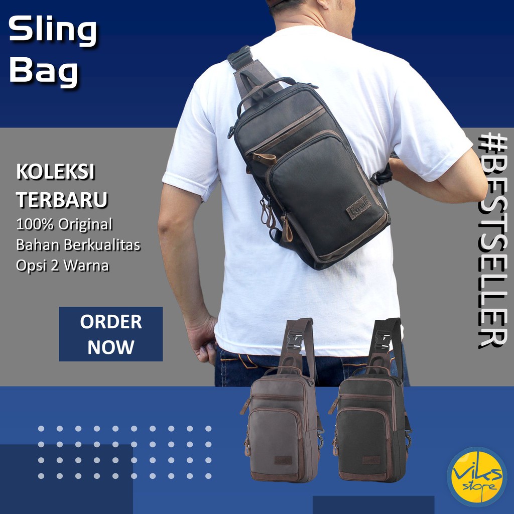 Tas Selempang Cowok Pria Mode Kasual Sling Bag Multifungsi Original Lokal