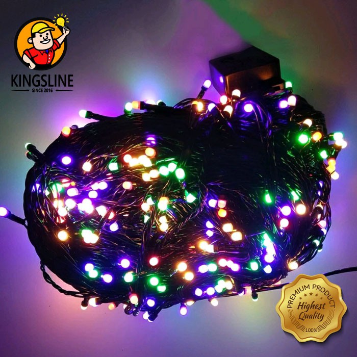 PREMIUM LAMPU  NATAL CAFE  CHRISTMAS LED KABEL HITAM TEBAL 