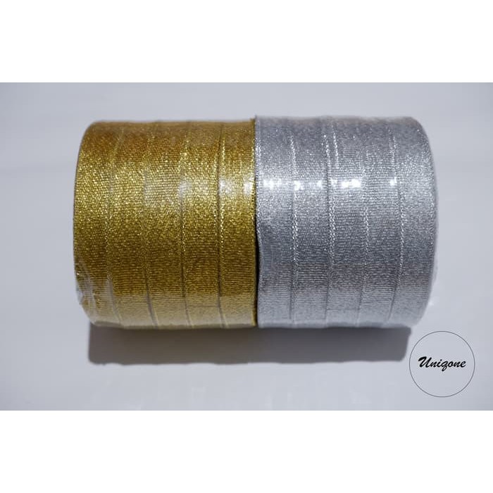 

Pita Glitter 1/2 Inch (1,25 cm) / Pita Glitter / Pita Emas & Perak 1/2" = 1,25 cm per Roll