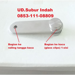 Aksesoris Plat Railing Tangga Kaca 1-Sisi Stainless | Shopee Indonesia