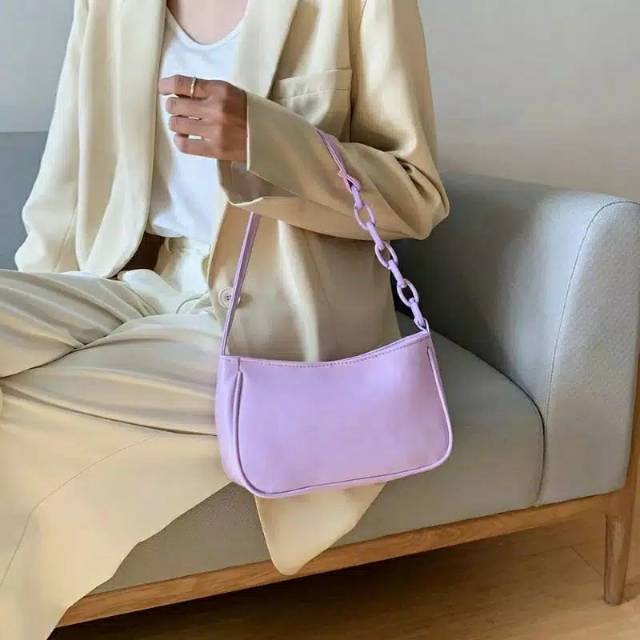 TAS BAHU ACRILIC LAVENDER/SHOULDER BAG POLOS