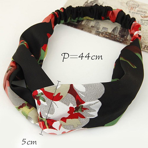 LRC Bando Fashion Flower Pattern Decorated Wide Design