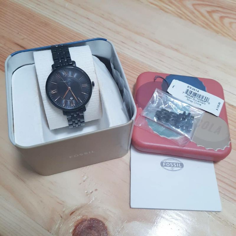 Preloved Authentic Fossil Jacqueline Black ES3614