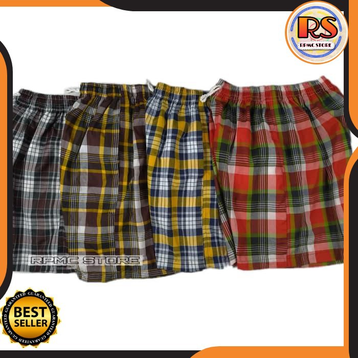 RS121 CELANA  PENDEK  WANITA  KOTAK KOTAK SALUR  CLANA SANTAI 