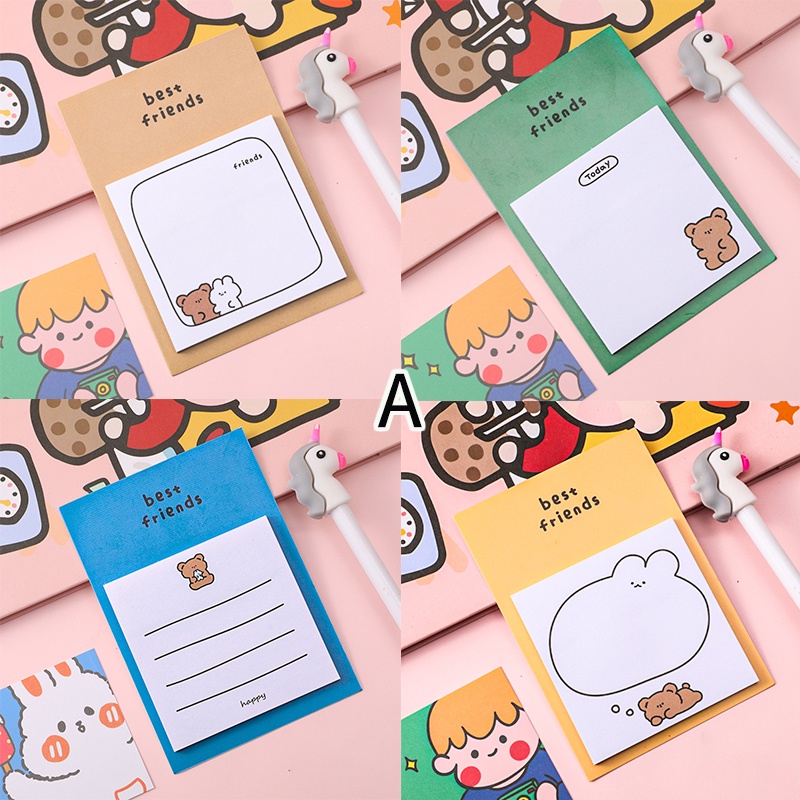 Korean Cartoon Sticky Notes Student Guestbook Memo Pad