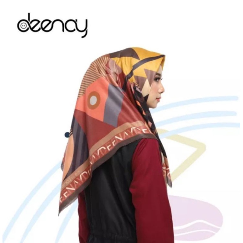 HIJAB SEGI EMPAT DEENAY  MOTIF SAYYLA KUNING