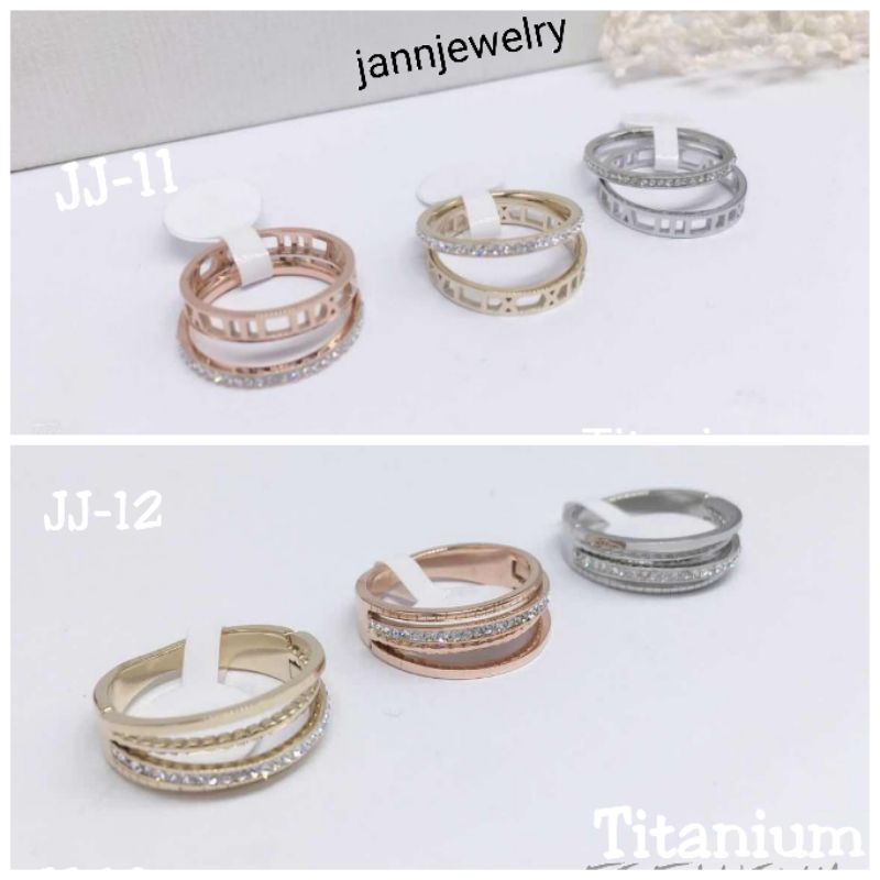 Cincin titanium asli new layer anti karat tidak alergi ☆JJ-11-12☆