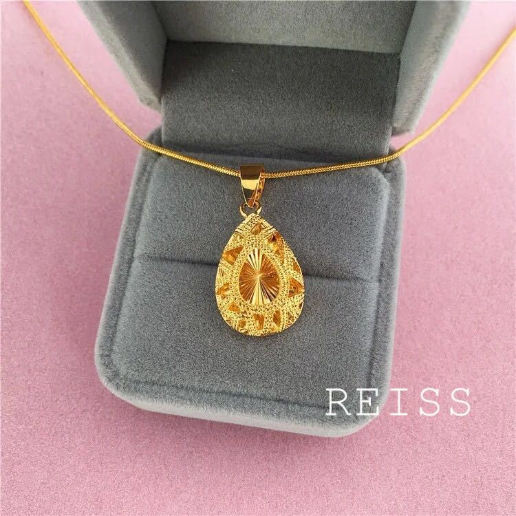 Kalung Rantai Emas 24K 100% Original Bentuk Tetesan Air Untuk Wanita