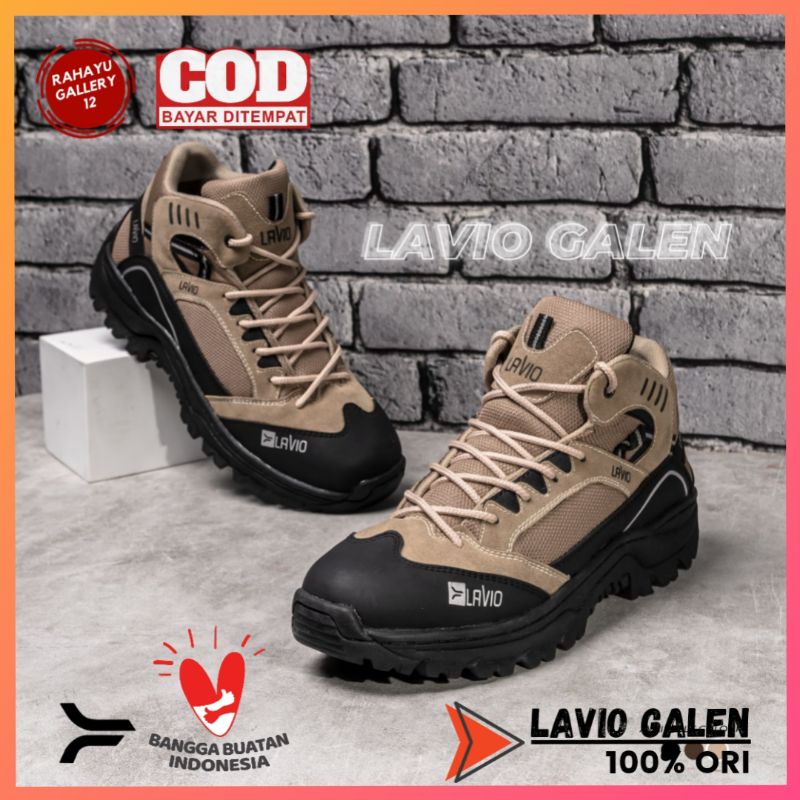 Sepatu Safety Boots Proyek Pria Ujung Besi Original Lavio Galen Septi Kerja Lapangan