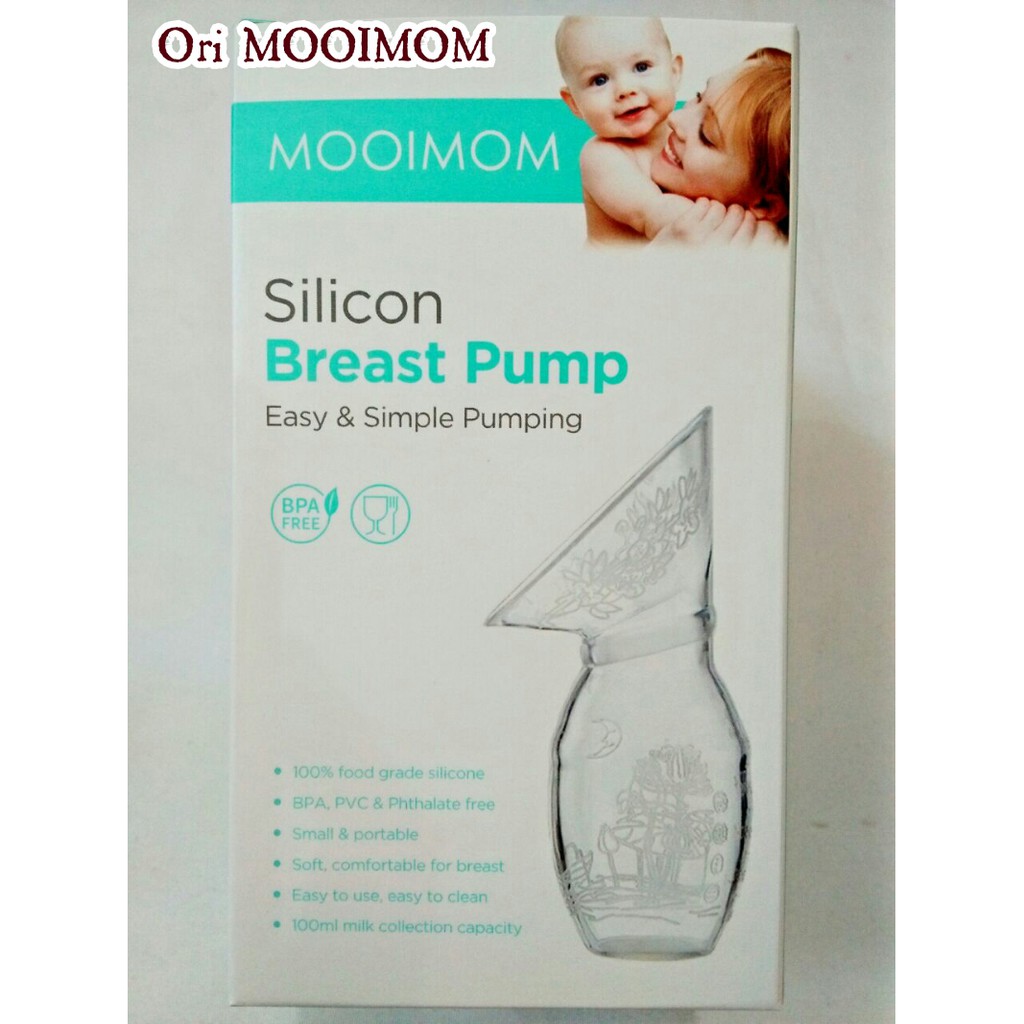 Pompa ASI Manual Silikon ORI MOOIMOM Silicone Breast Pump + Free Lid Pompa ASI Silikon Ibu Hamil moi mom moimom penampung asi