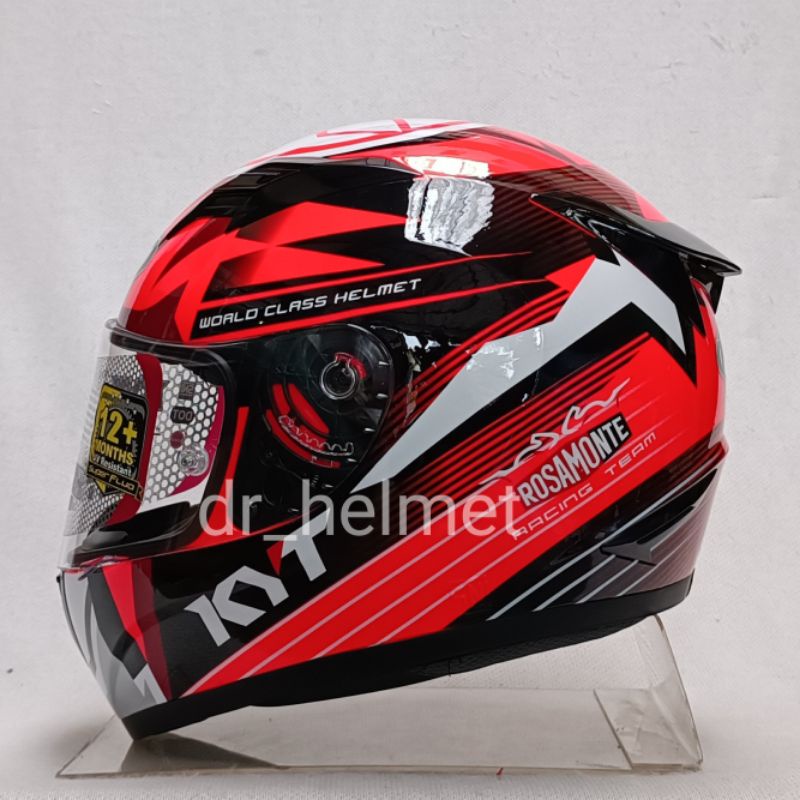 Helm kyt r10 original solid  motif seri 2 3 dan 4 aquamarine superfluo philip sanmarino flat visor-#3 red rostamonte