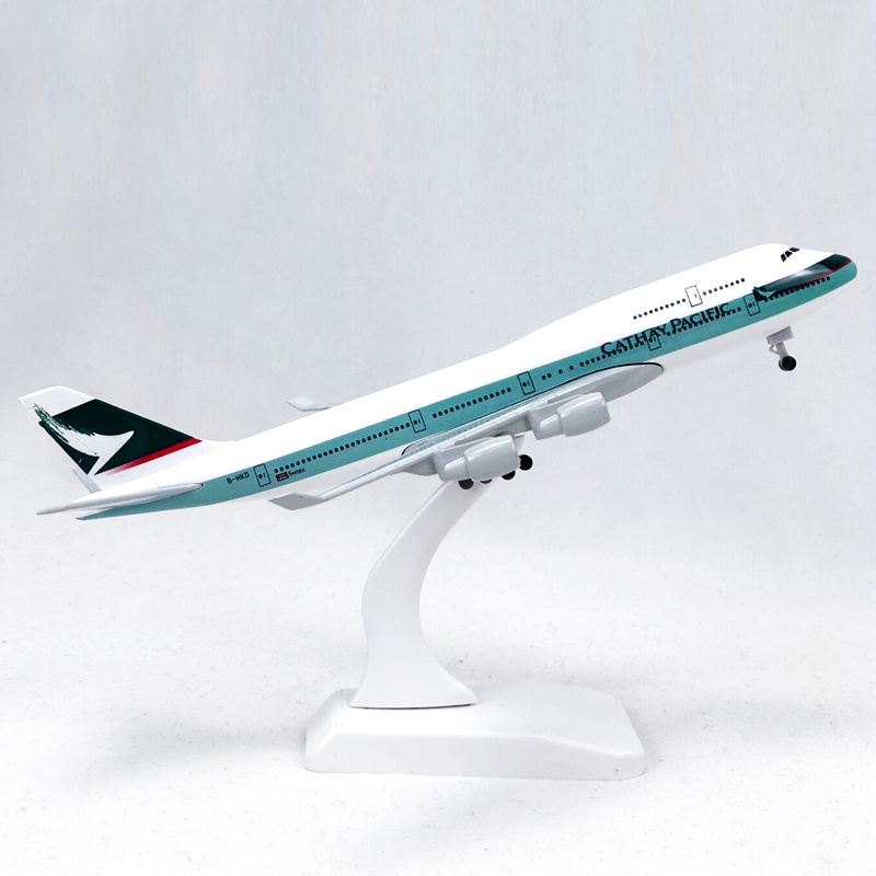 Cathay Pacific Airways B747 Model Pesawat Hong Kong Airliner Boeing B747 Die-cast Bahan Alloy Metal 20CM