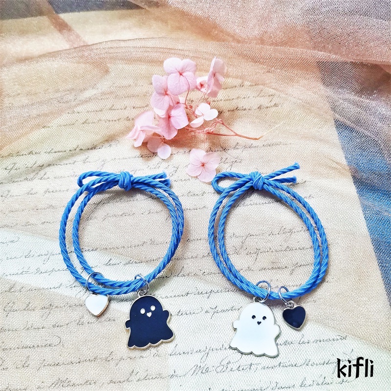 2Pcs,Lucu,Hantu Pasangan,Gelang Adjustable,Pesona,Gelang Untuk Kekasih Persahabatan,Untuk Pria Wanita