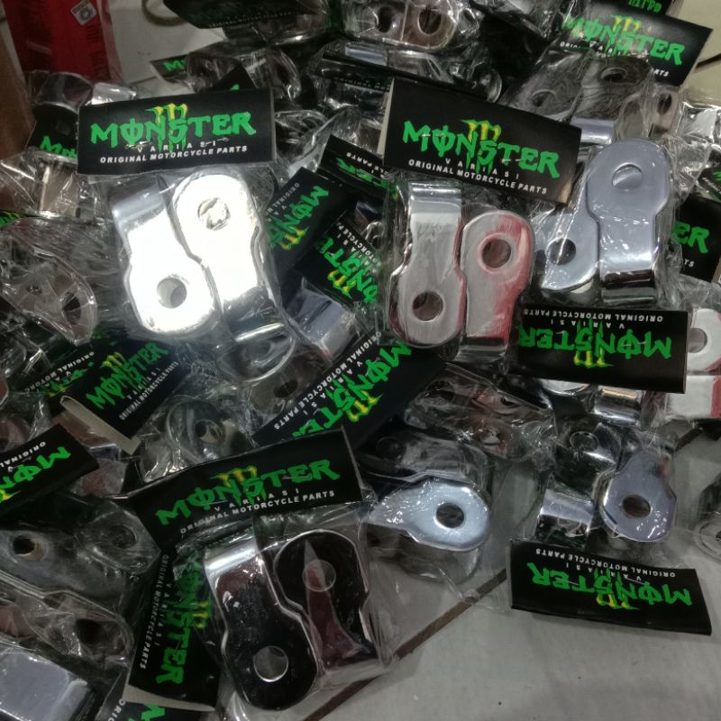 Pangkon Dudukan U shock sekok belakang besi crome motor bebek universal