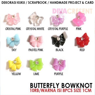 DEKORASI SLIME / CLAY / NAIL ART MIGNON BUTTERFLY BOWKNOT HIASAN KUKU