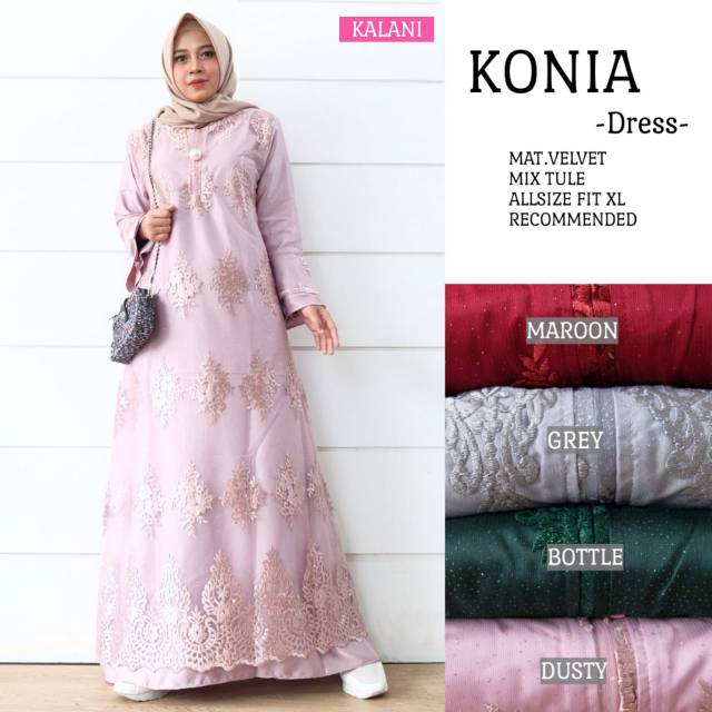 RHS ~ konia dress gamis tile brukat ori solo by kalani