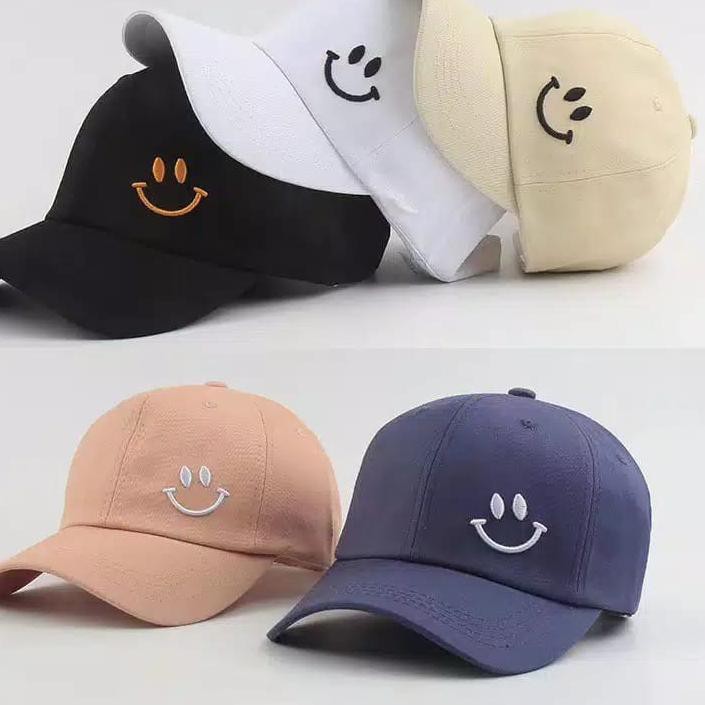 ♜ New Topi wanita smile topi wanita polos topi wanita gaul topi wanita kekinian topi viral topi seny