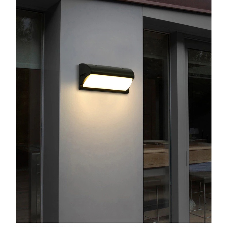 Lampu LED Outdoor Wall Light 18W 26cm Warm White Model E - OWL05E - Black