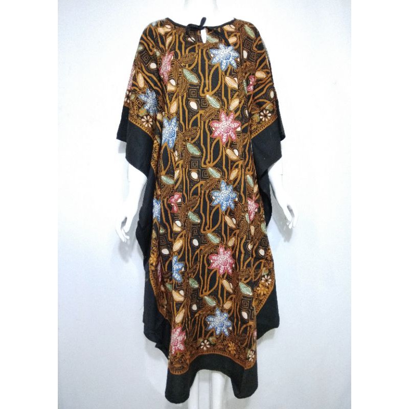 DRESS KAFTAN KELELAWAR SUPER JUMBO LD 140 BATIK CAP ASLI BAHAN PRIMISIMA