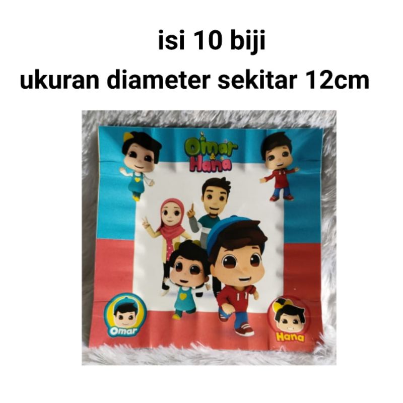 piring kertas kue cake ulang tahun happy birthday hbd ultah karakter omar dan hana