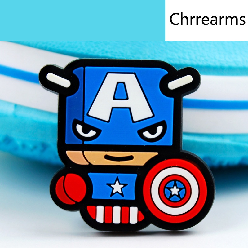 Super hero Jibbitz Crocs pin wanita charms sandal DIY Marvel pria Aksesoris Bahan Untuk Dekorasi Sepatu Hadiah anak laki-laki